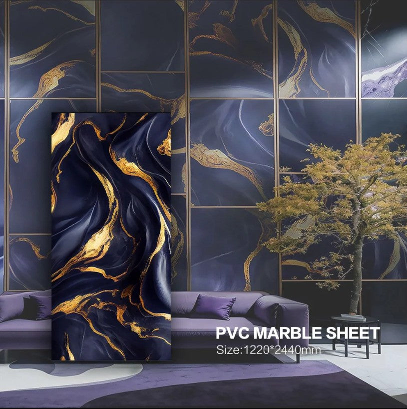 Blue Diamond Marble Effect Panels