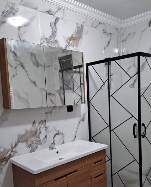 Mocha White PVC Marble Effect Wall Panel