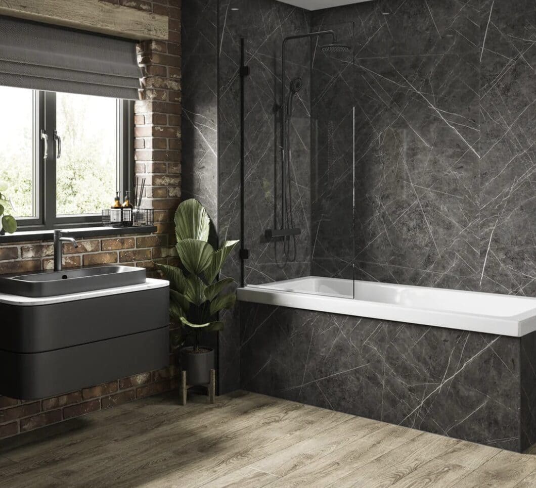 Gray Emperador Marble Effect Wall Panel