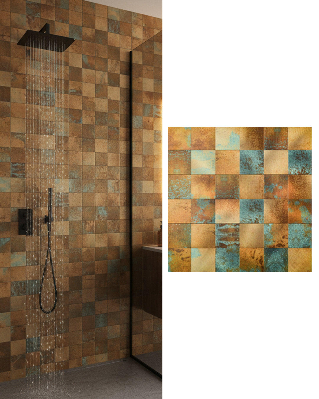 Oxide Mosaic | Self Adhesive Mosaic Tile Panel (30.5cm x 30.5cm / 12" x 12")