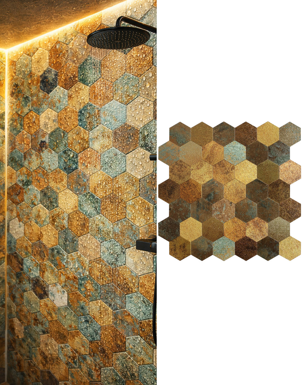 Premium Rustic | Peel & Stick Mosaic Tile Panel (288mm x 292mm / 11.3" x 11.5")