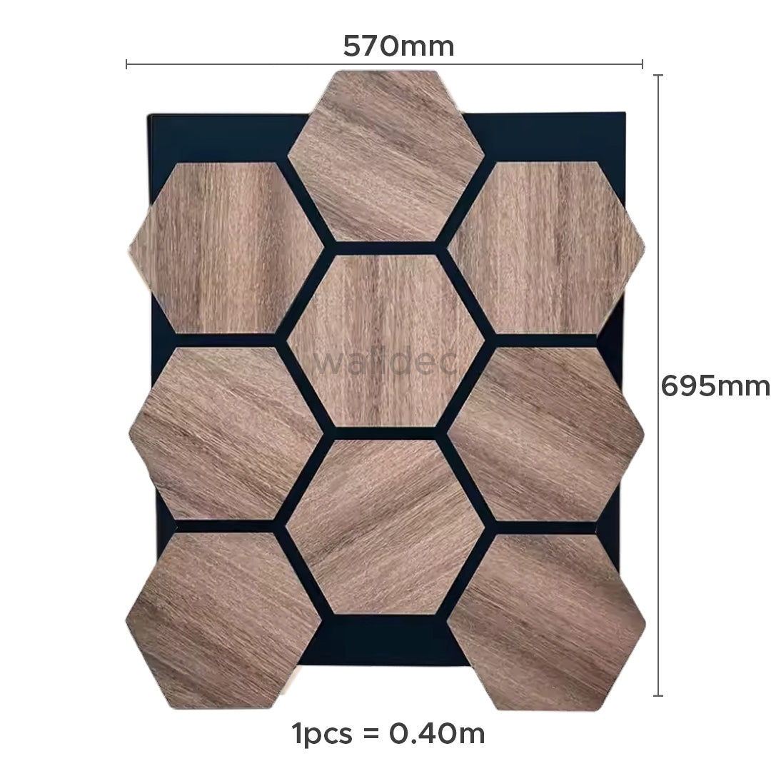 Hexagon Panels - Walnut Dream