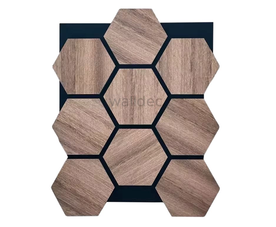 Hexagon Panels - Walnut Dream