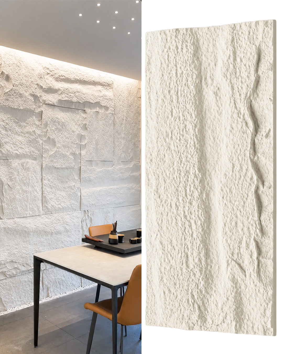 Ivory Rock Stone Effect Wall Panels 120x60cm (47.2" x 23.6")