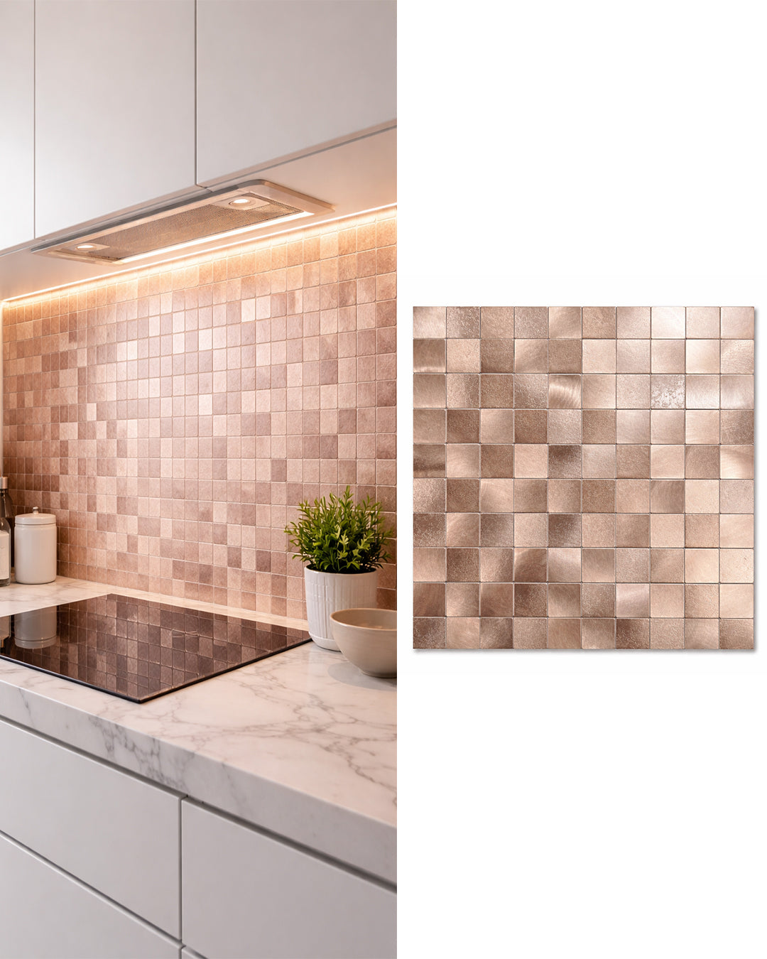 Rose Blush | Peel & Stick Mosaic Tile Panel (30 cm x 30 cm / 11.8" x 11.8")