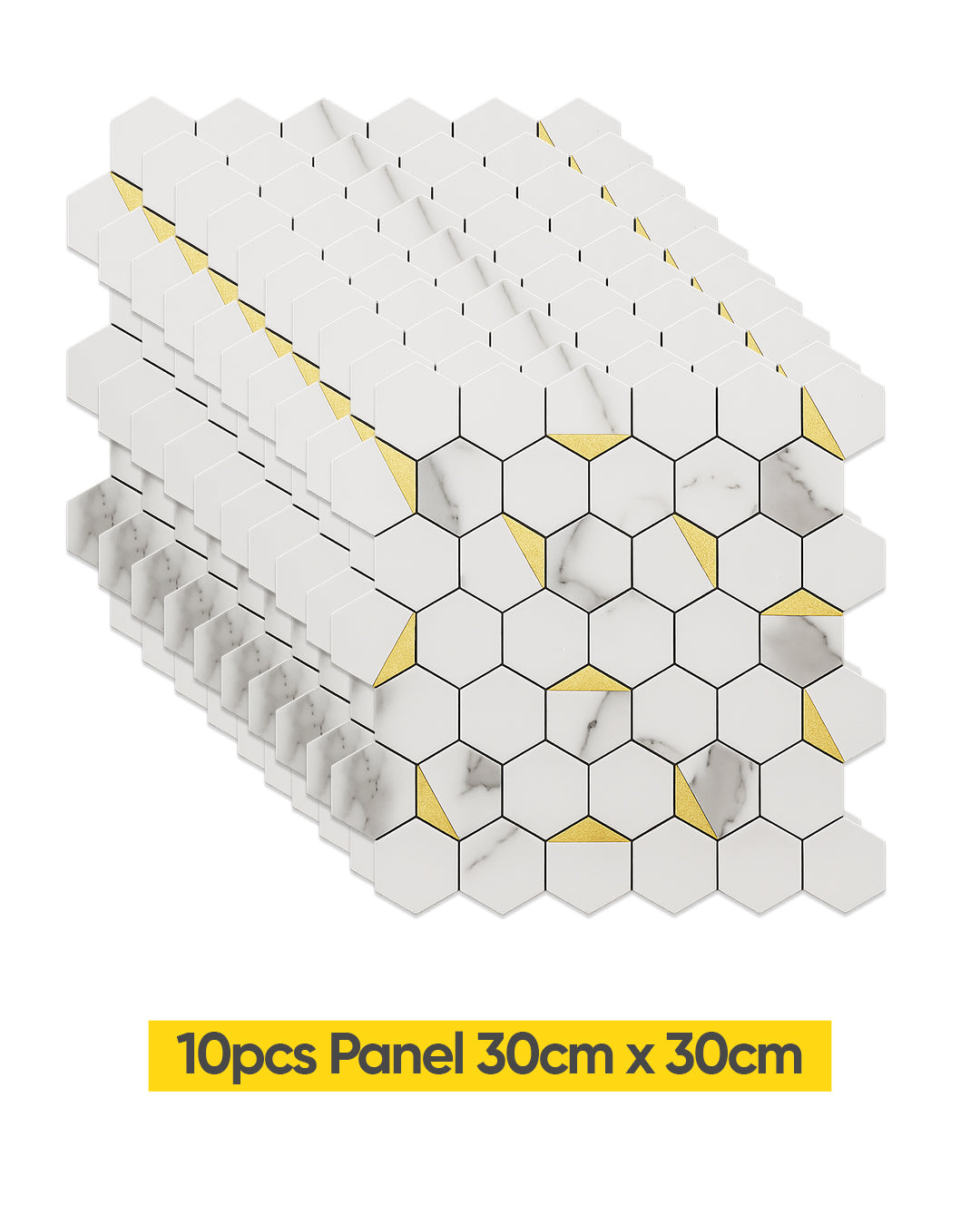 Hexa White | Peel & Stick Mosaic Tile Panel (288mm x 292mm / 11.3" x 11.5")