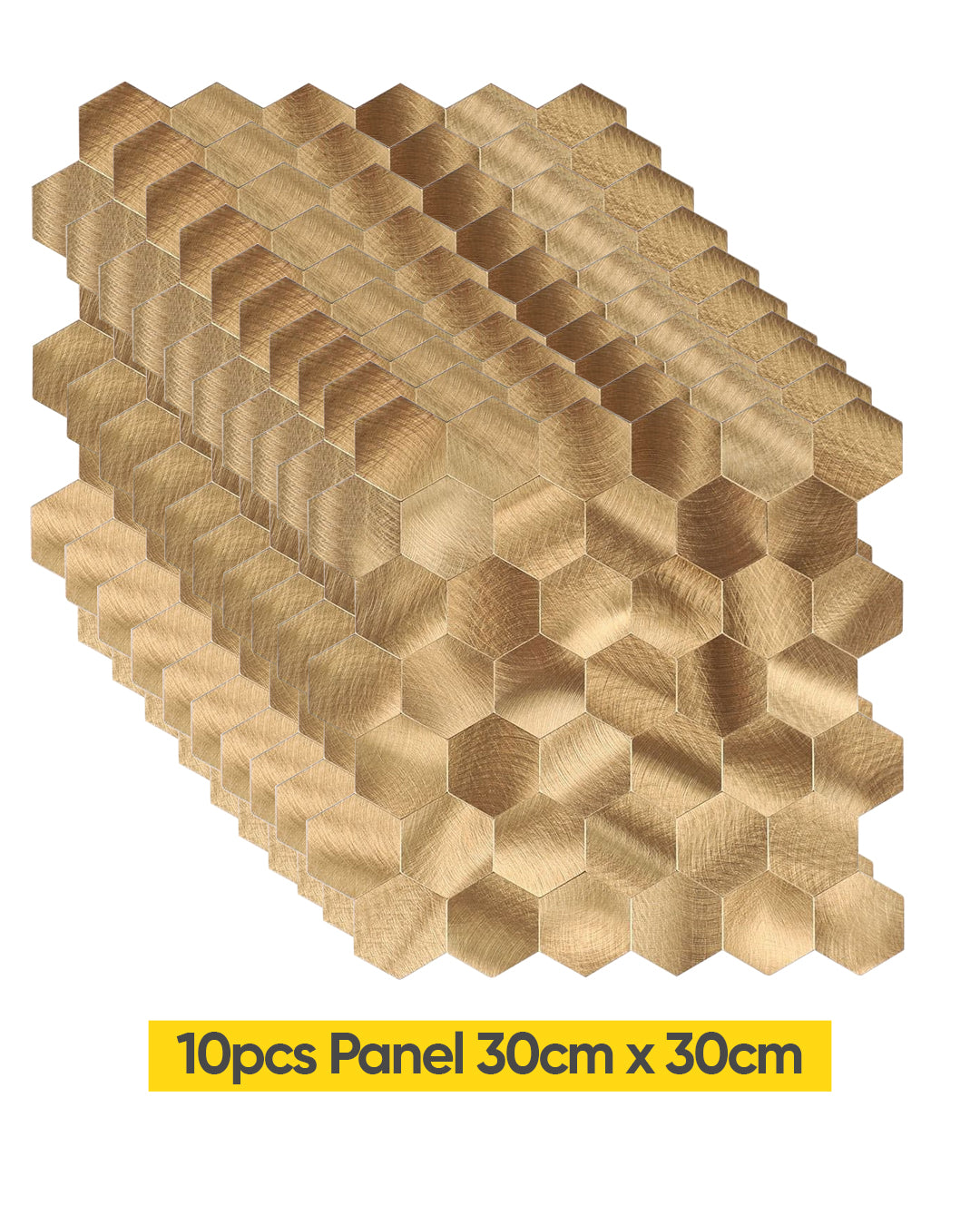Hexa Gold | Peel & Stick Mosaic Tile Panel (288mm x 292mm / 11.3" x 11.5")