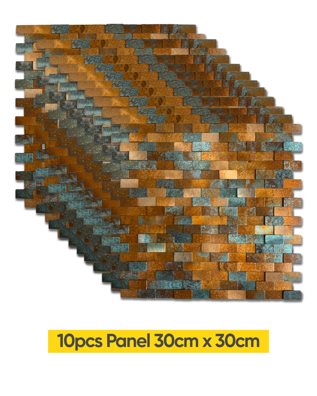 Rustic Wave | Peel & Stick Mosaic Tile Panel (300 x 298 mm / 11.8" x 11.7")
