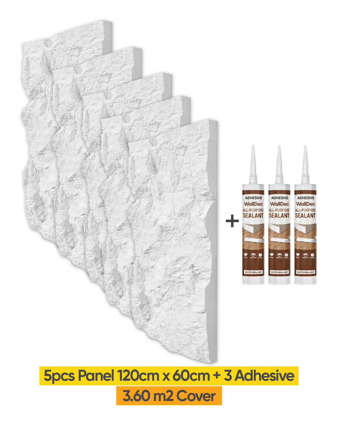 Iceberg Rock Stone Effect Wall Panels 120x60cm (47.24" x 23.62")
