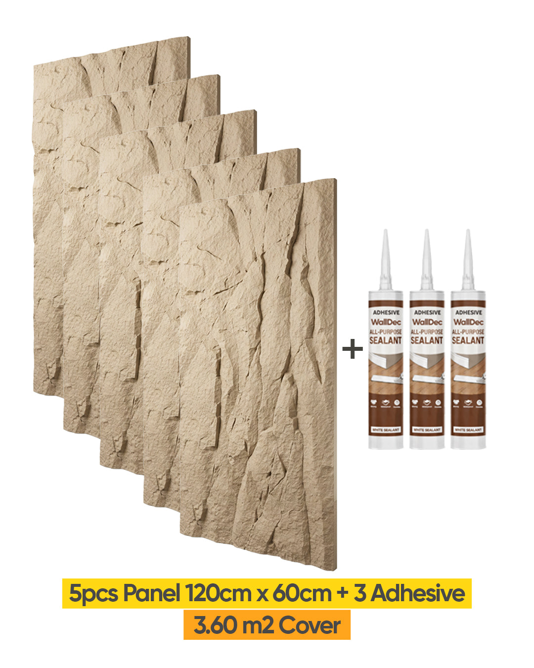 Helios Stone Rock Effect Wall Panels 120x60cm (47.24" x 23.62")