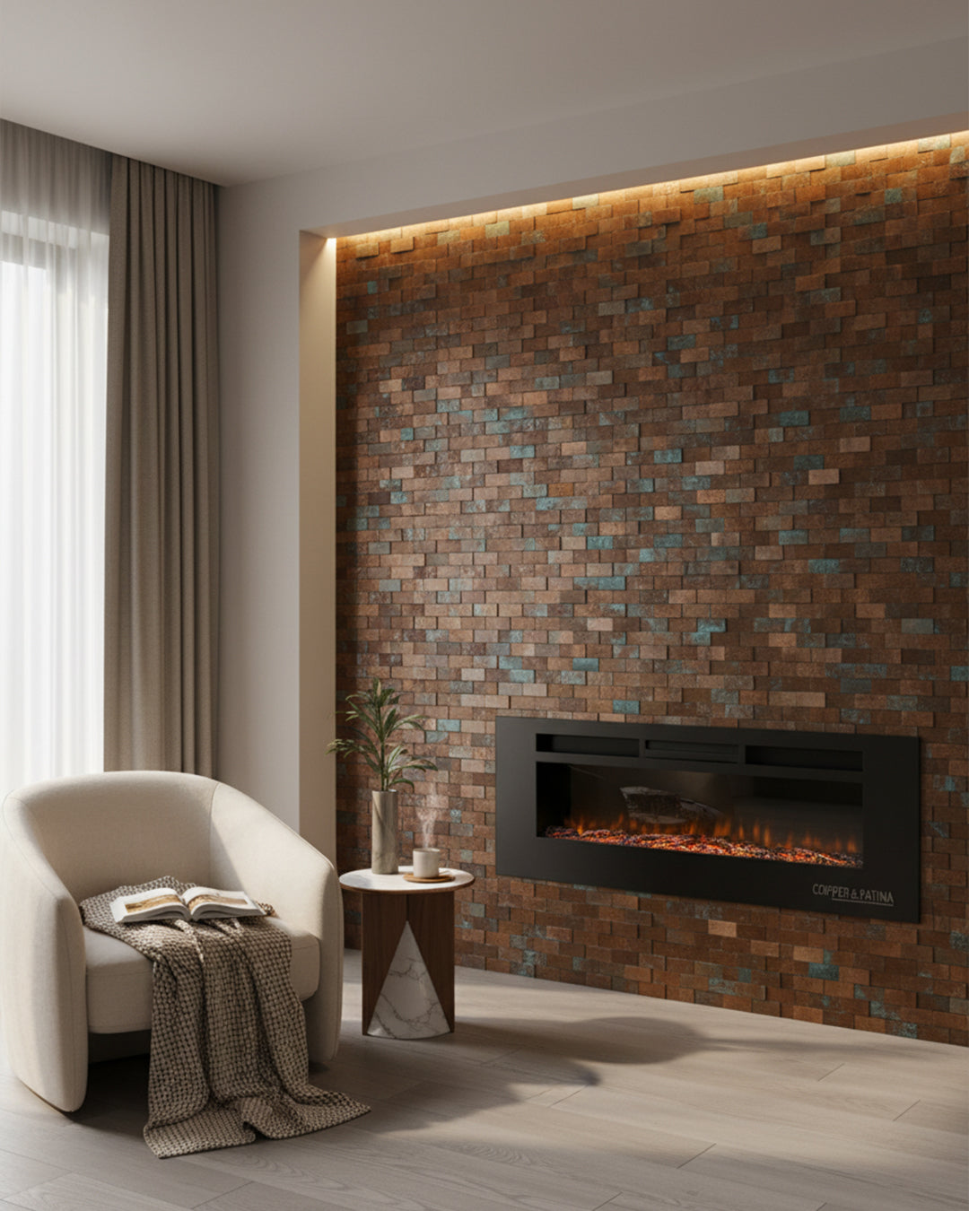 Rustic Wave | Peel & Stick Mosaic Tile Panel (300 x 298 mm / 11.8" x 11.7")