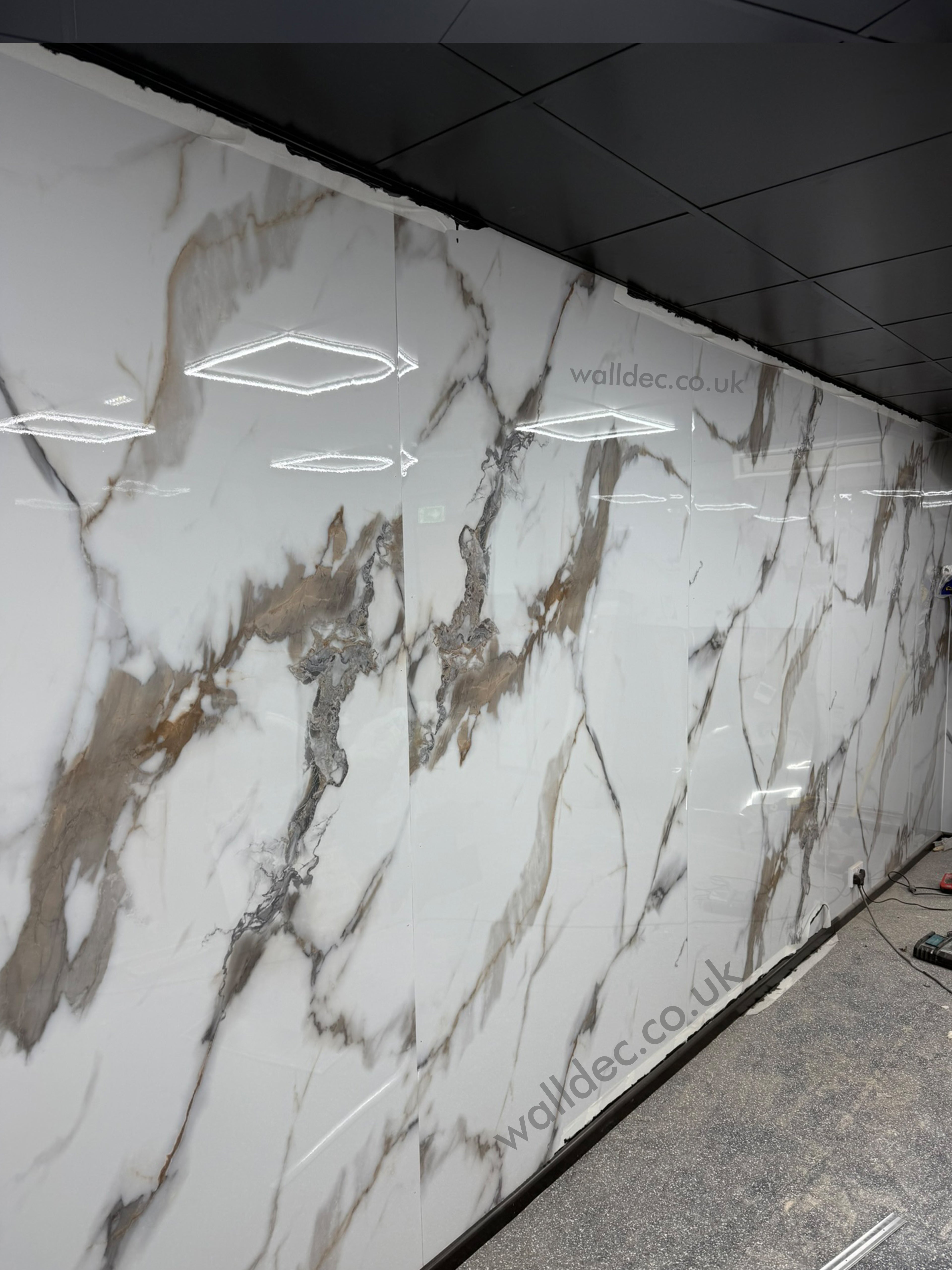 Bathroom Marble Effect Wall Panels, Mocha White PVC Marble Effect Wall ...