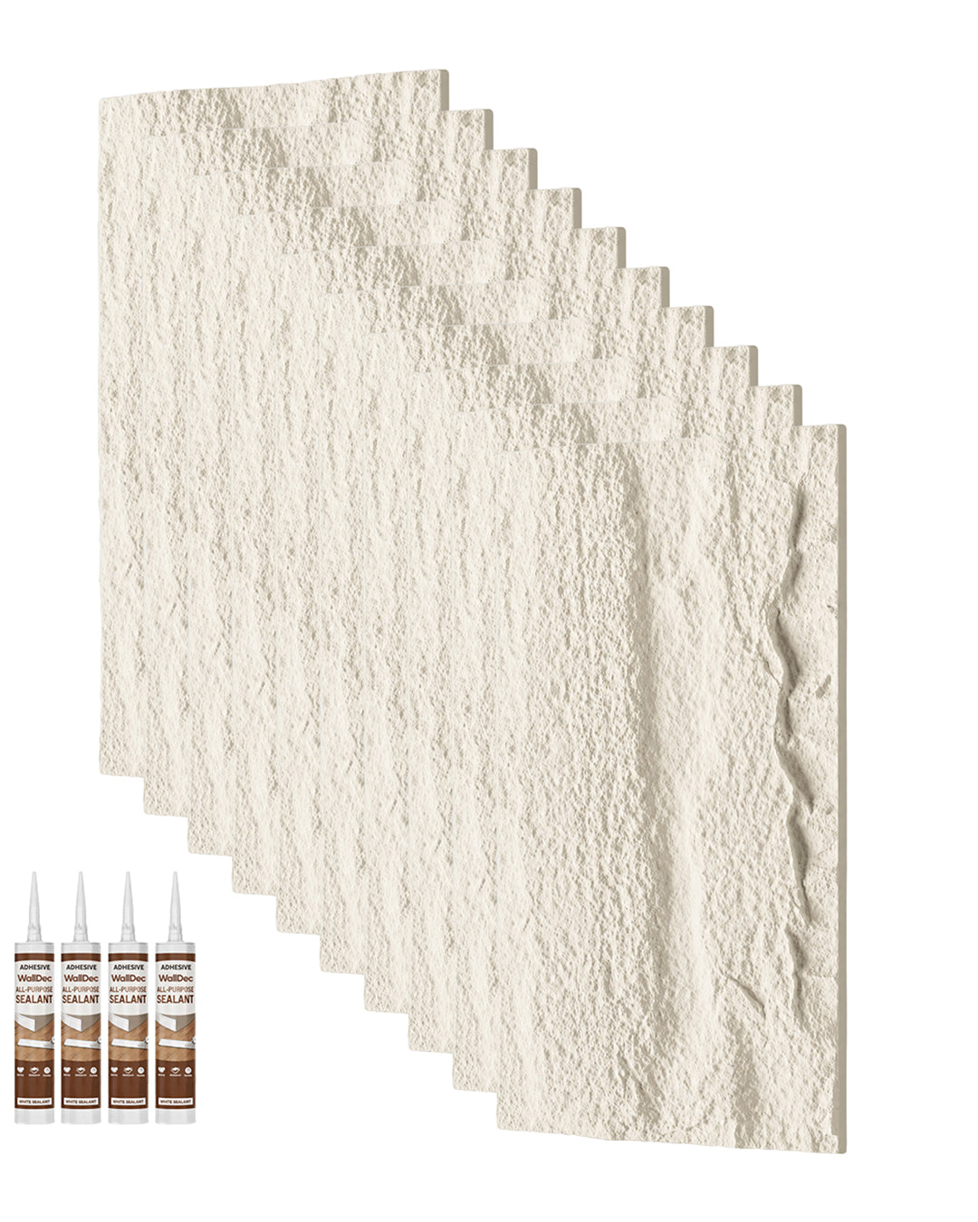 Ivory Rock Stone Effect Wall Panels 120x60cm (47.2" x 23.6")