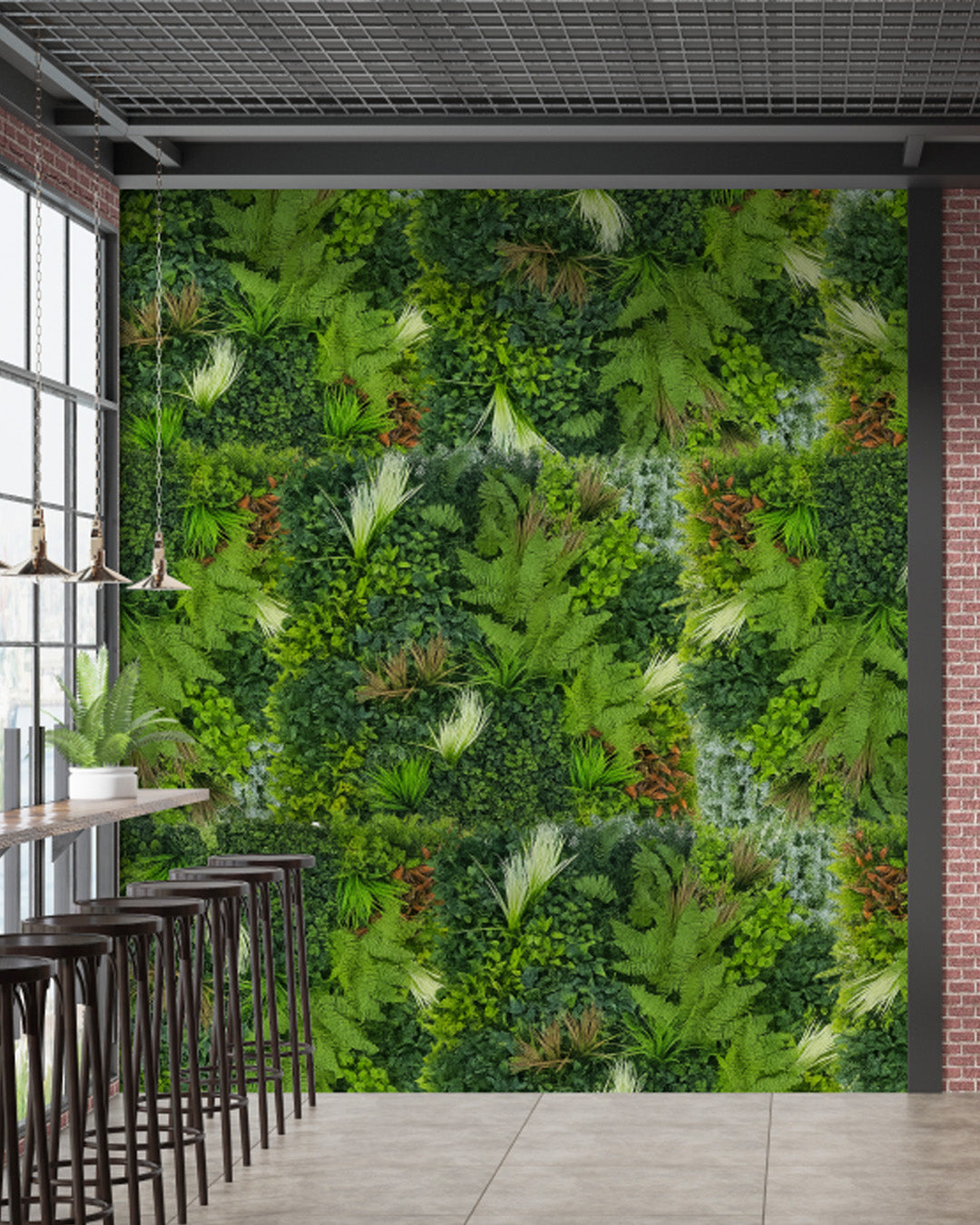 Urban Jungle Artificial Green Wall Panel
