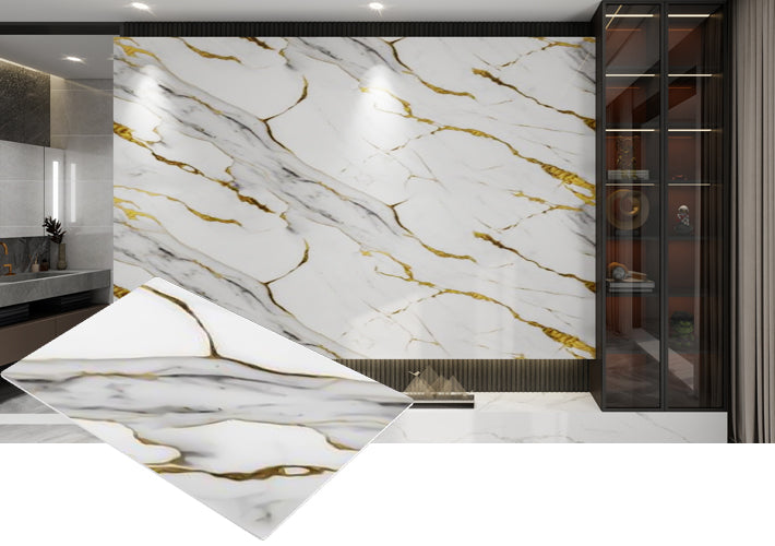 Golden Aura Marble Effect Wall Panel