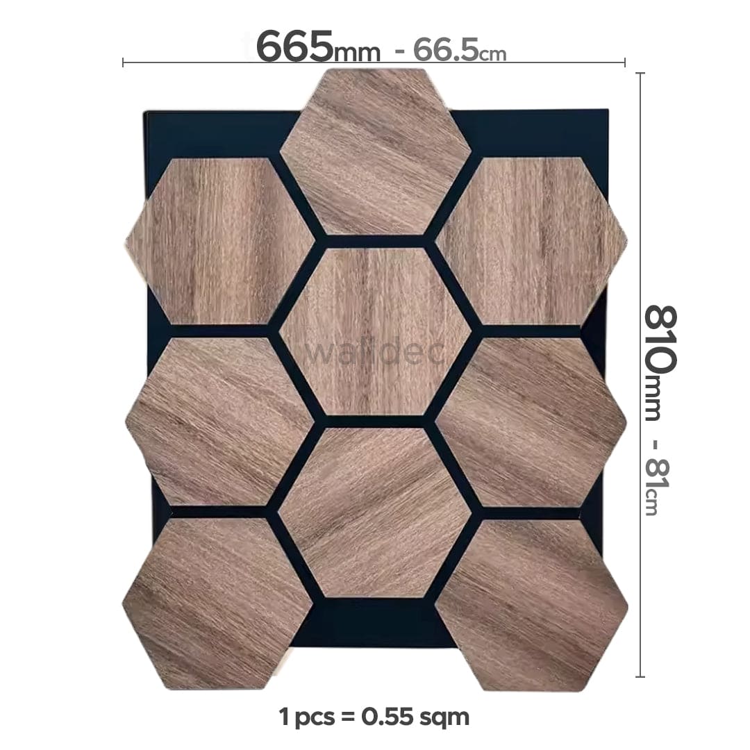 Hexagon Panels - Walnut Dream