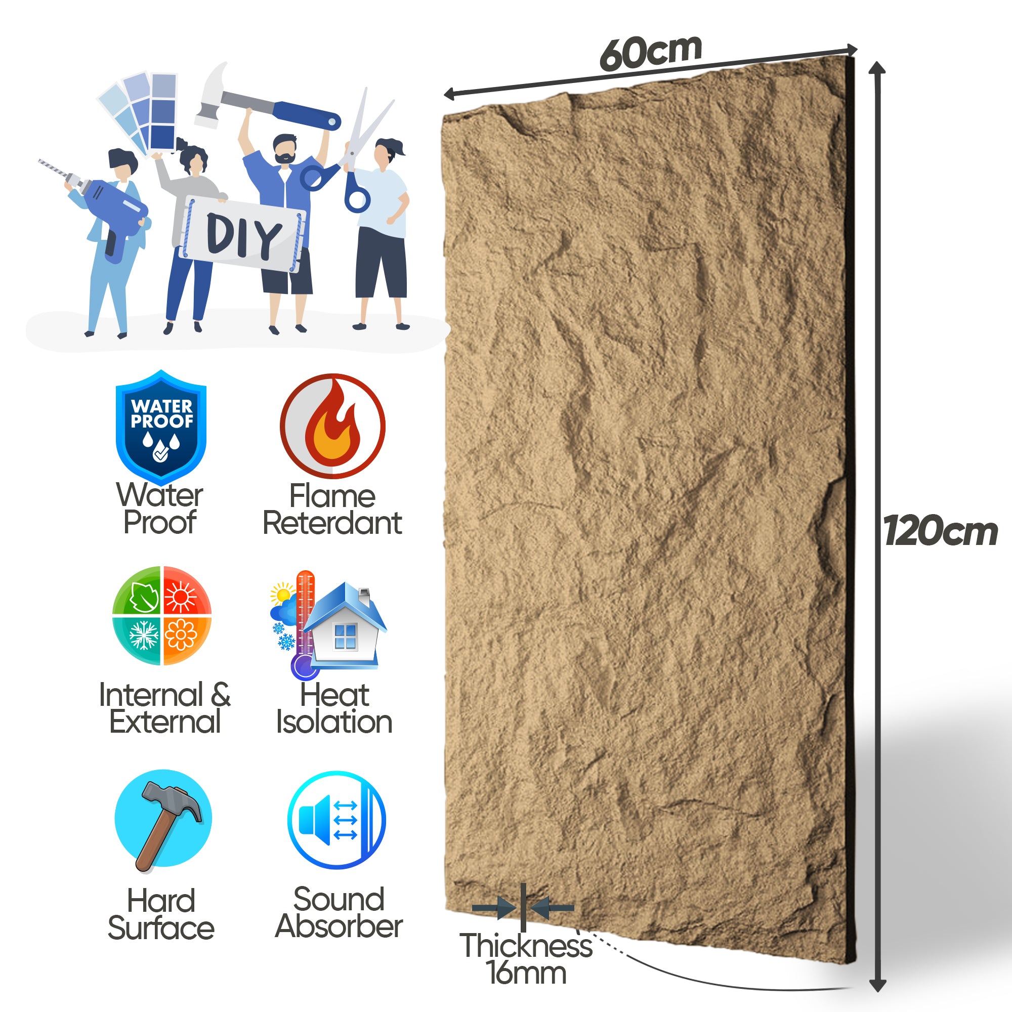 Slim Stonehenge Stone Effect Wall Panels 120x60cm