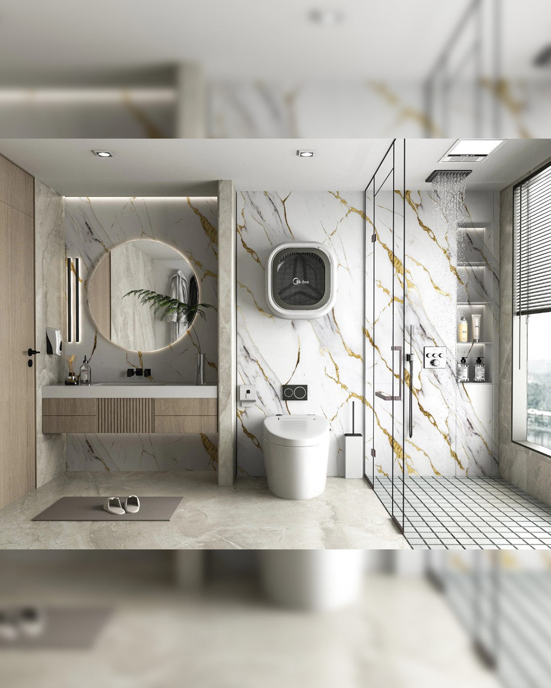 Golden Glow – PVC Marble Effect Panel (120 x 60 cm | 3mm)