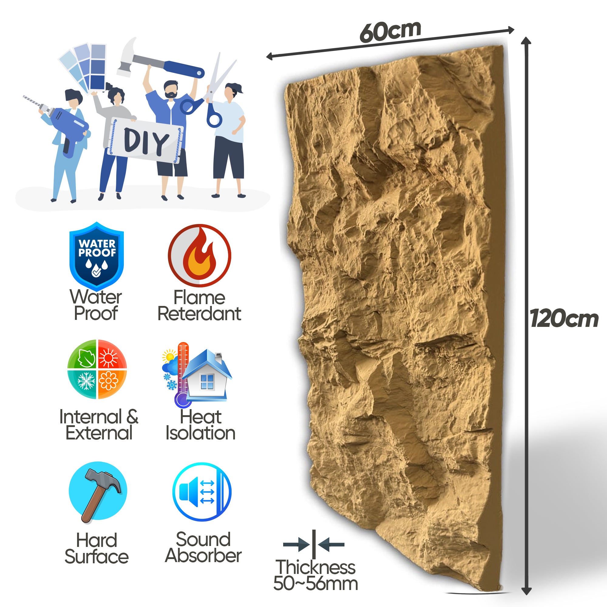 Stonehenge Stone Effect Wall Panels 120x60cm