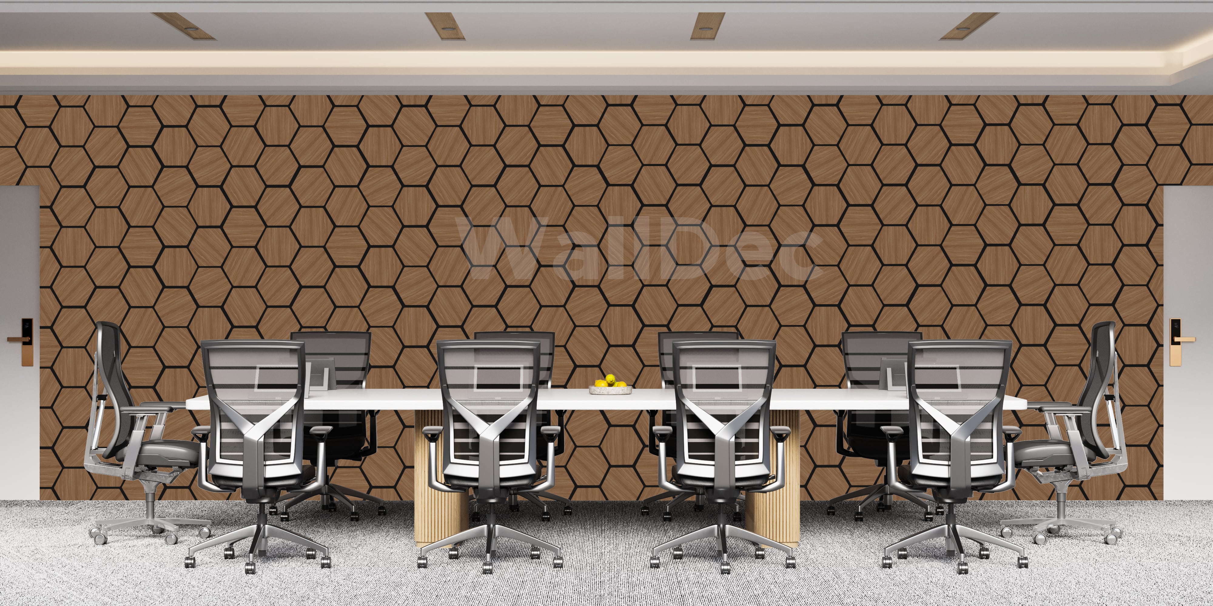 Hexagon Panels - Walnut Dream