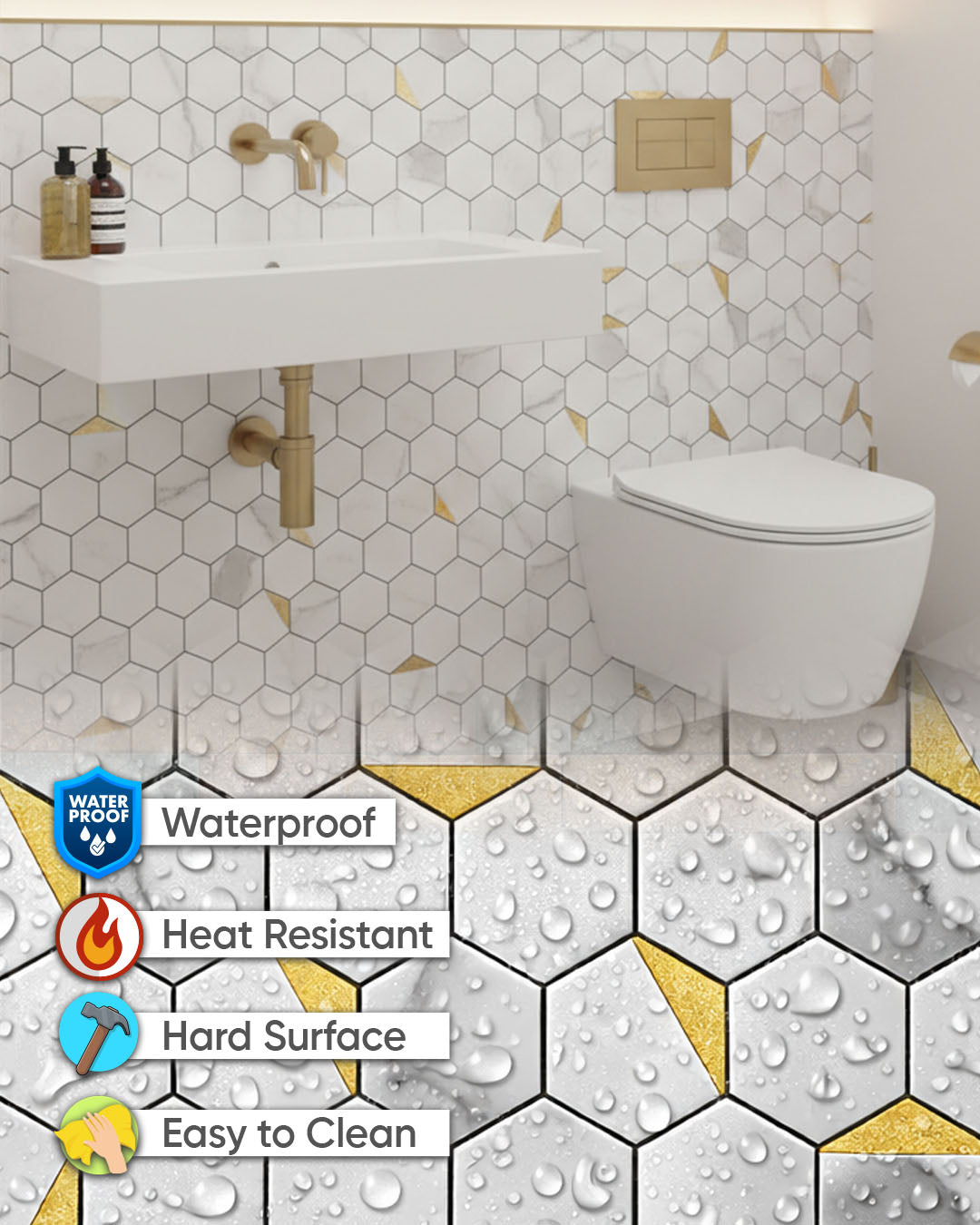 Hexa White | Peel & Stick Mosaic Tile Panel (288mm x 292mm / 11.3" x 11.5")