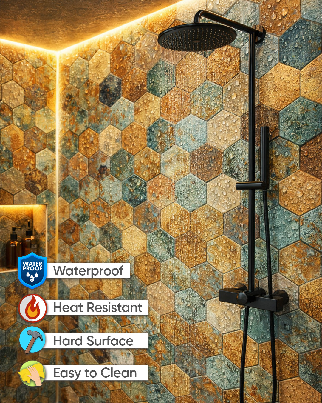 Premium Rustic | Peel & Stick Mosaic Tile Panel (288mm x 292mm / 11.3" x 11.5")