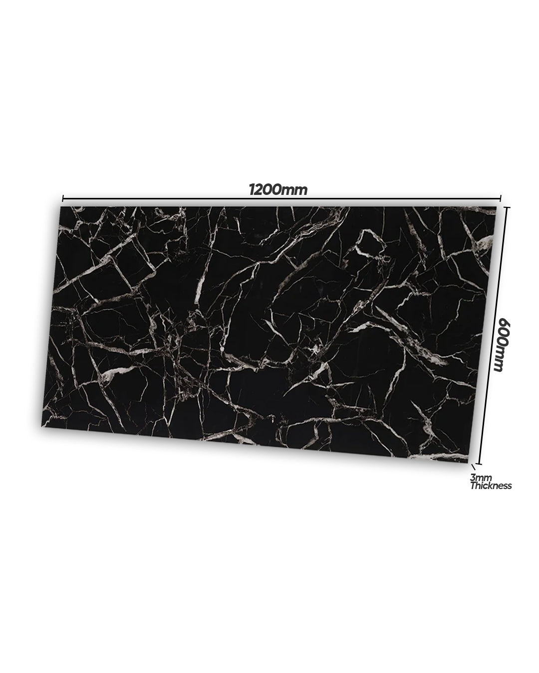Midnight Dark – PVC Marble Effect Panel (120 x 60 cm | 3mm)