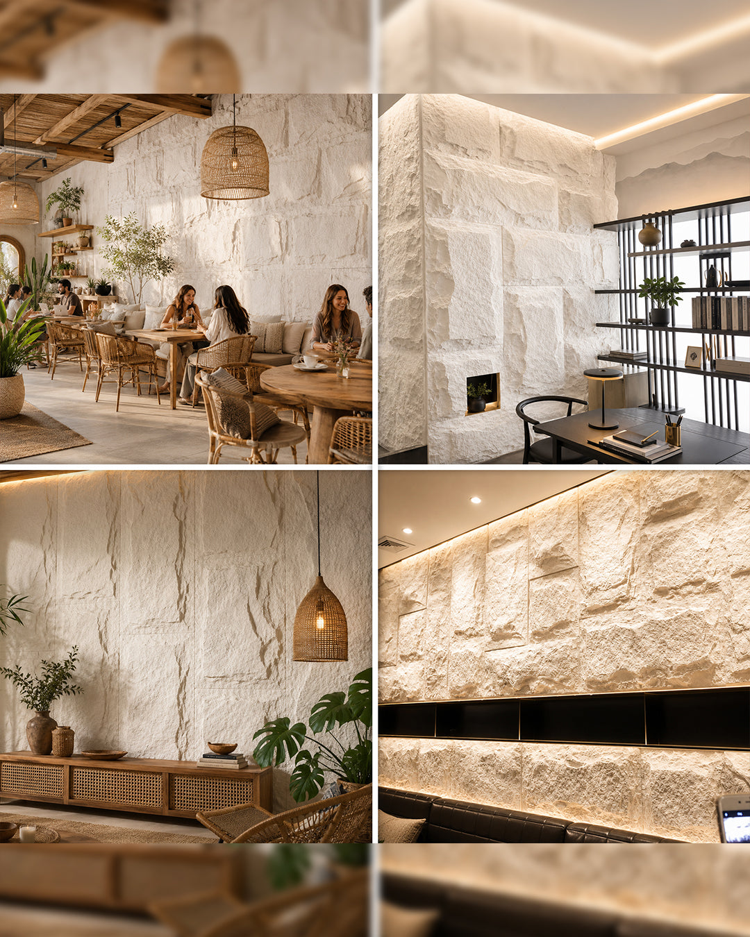 Cloudy Rock Stone Effect Wall Panels 120x60cm (47.2" x 23.6")