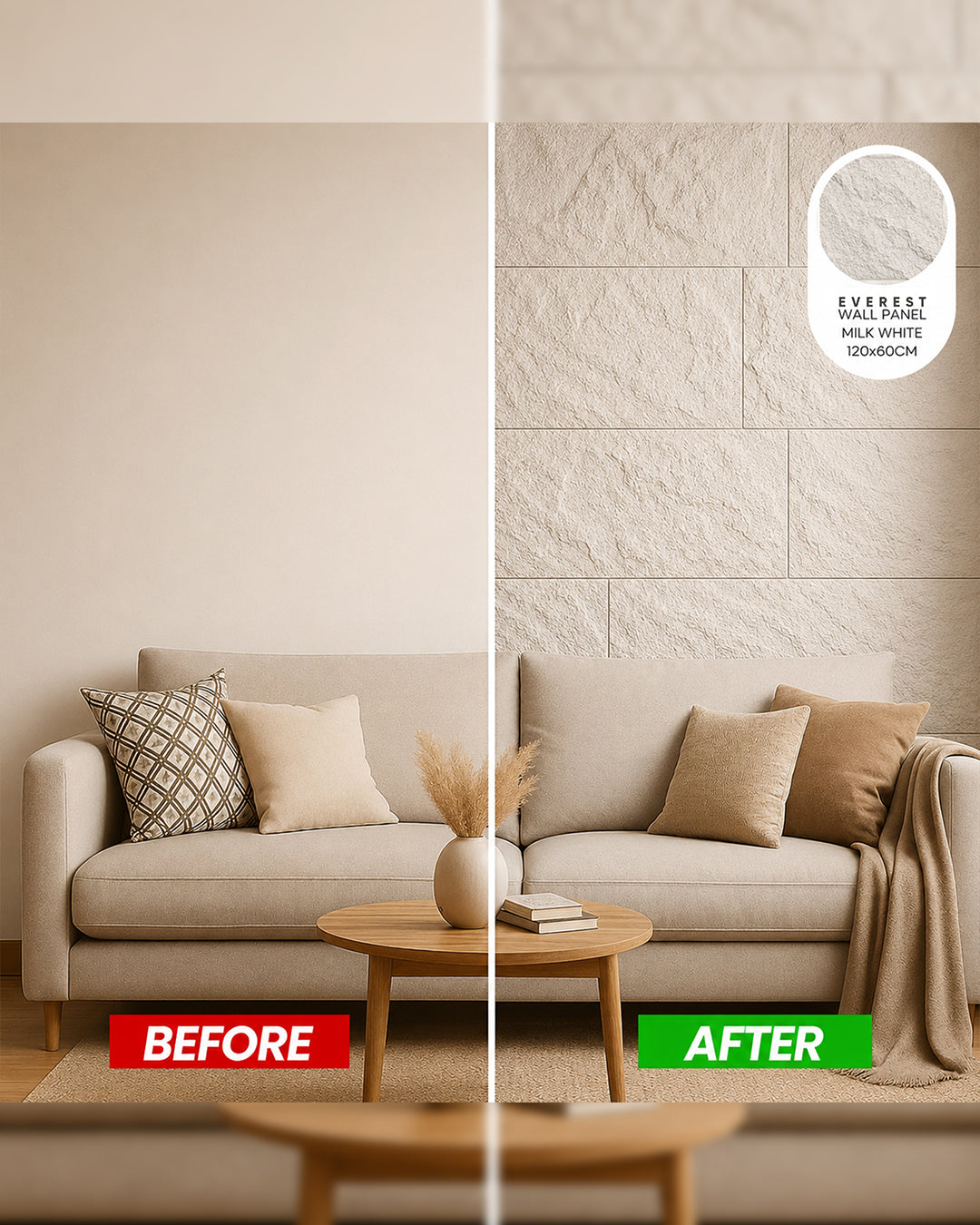 Everest Rock Stone Effect Wall Panels 120x60cm (47.2" x 23.6")