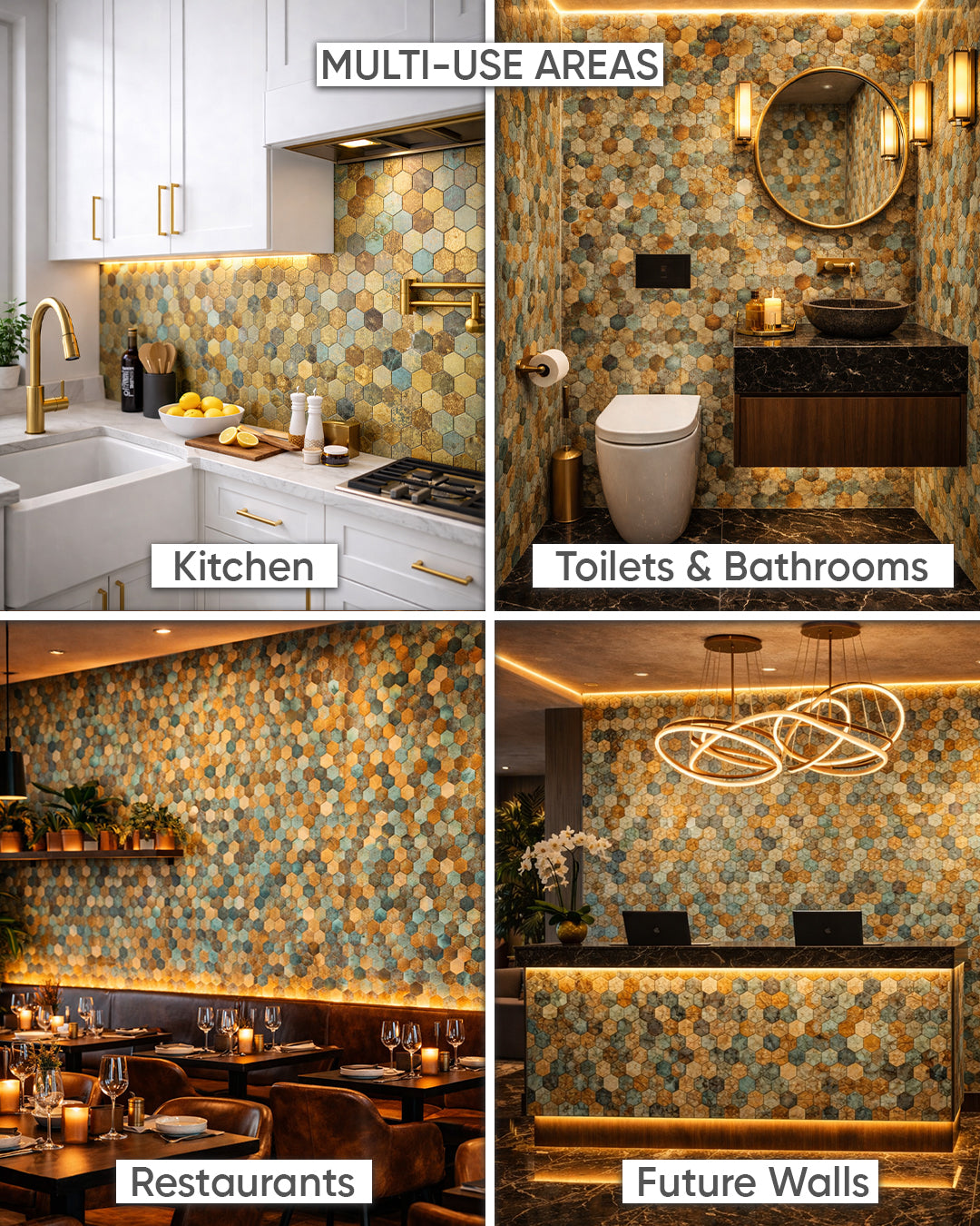 Premium Rustic | Peel & Stick Mosaic Tile Panel (288mm x 292mm / 11.3" x 11.5")