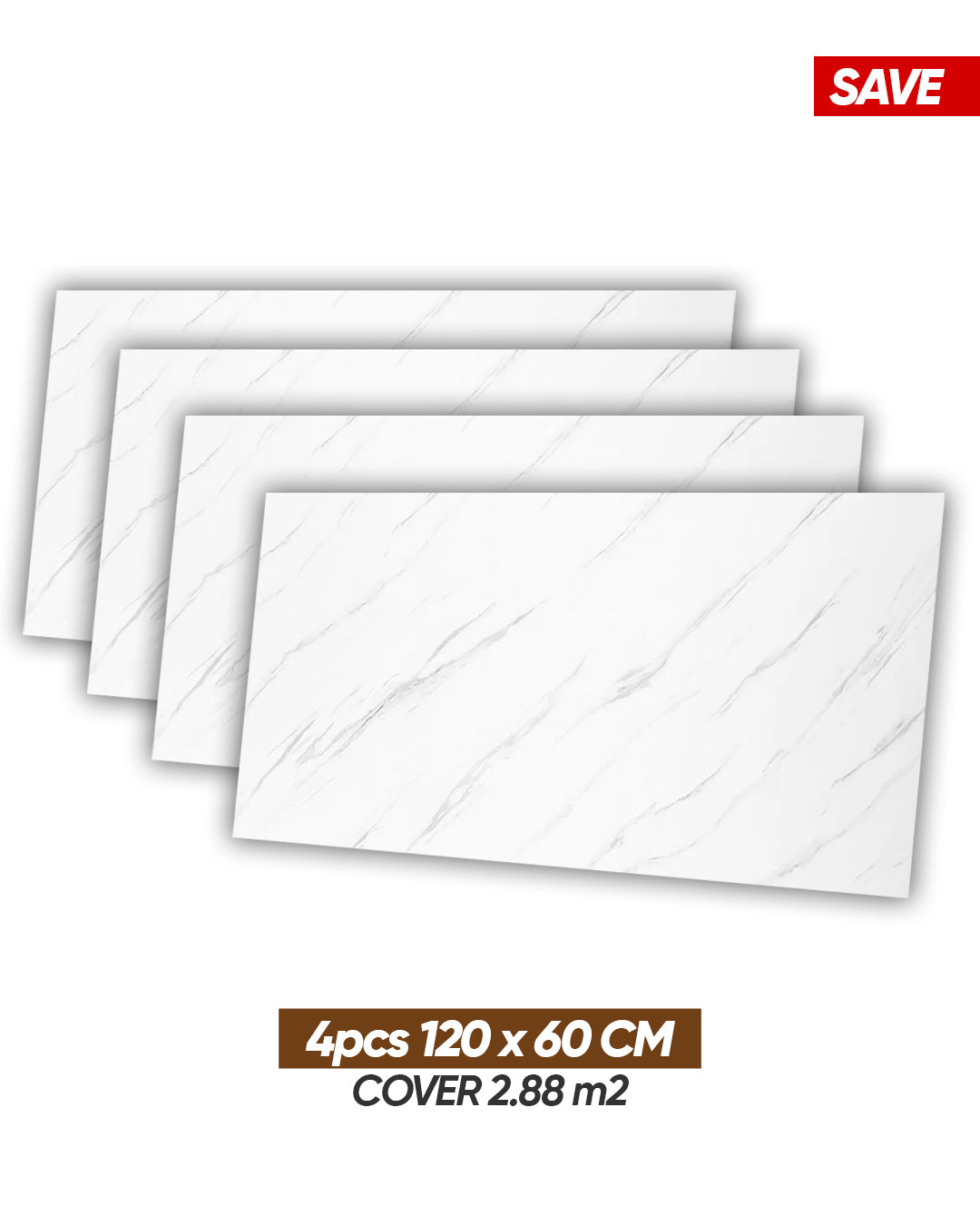 Pearl White – PVC Marble Effect Panel (120 x 60 cm | 3mm)