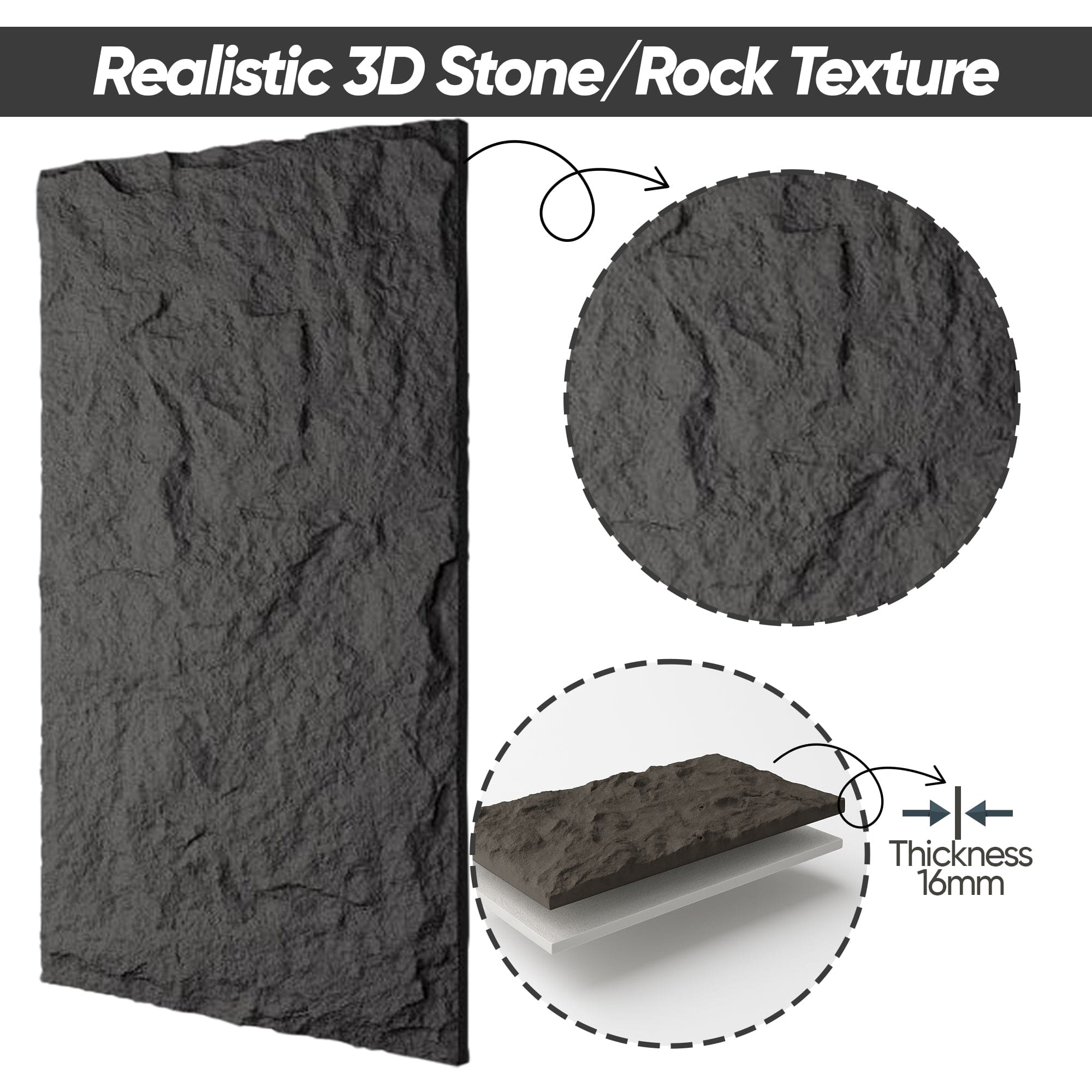 Castle Stone Rock Effect Wall Panels 120x60cm
