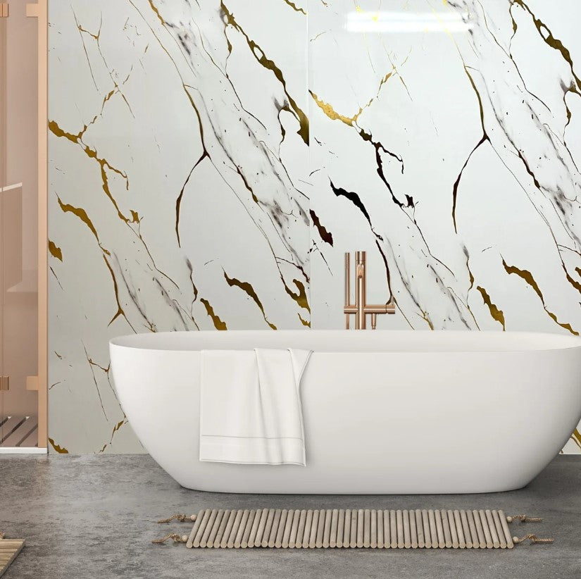 Golden Aura Marble Effect Wall Panel