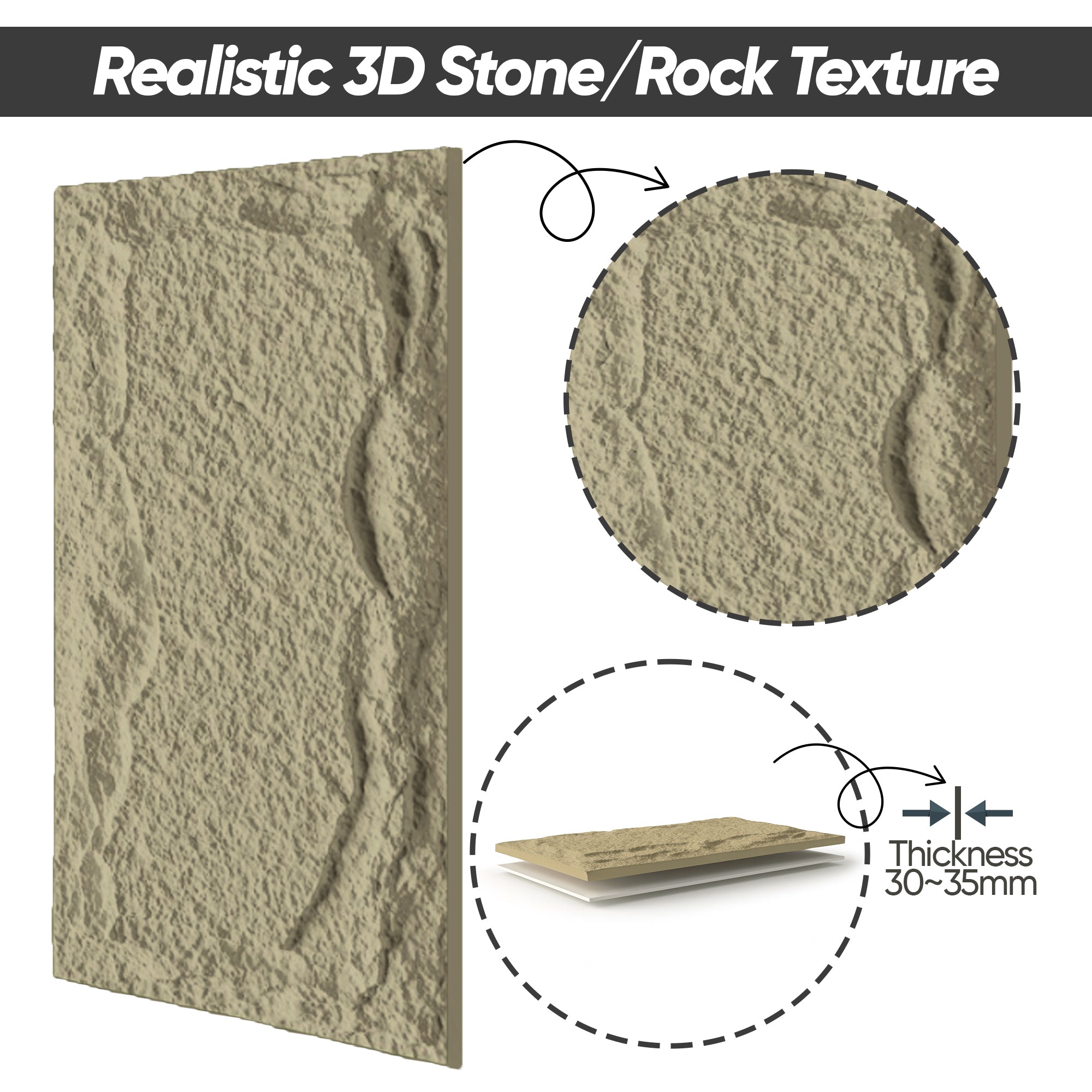 Hollywood Stone Effect Wall Panels 120 x 60 cm