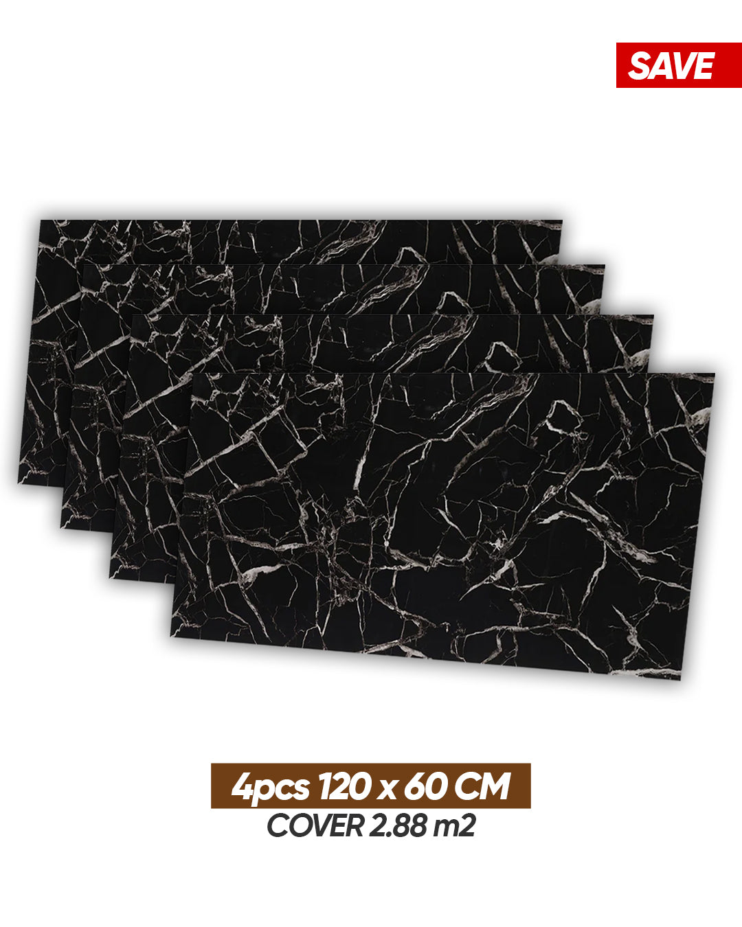 Midnight Dark – PVC Marble Effect Panel (120 x 60 cm | 3mm)