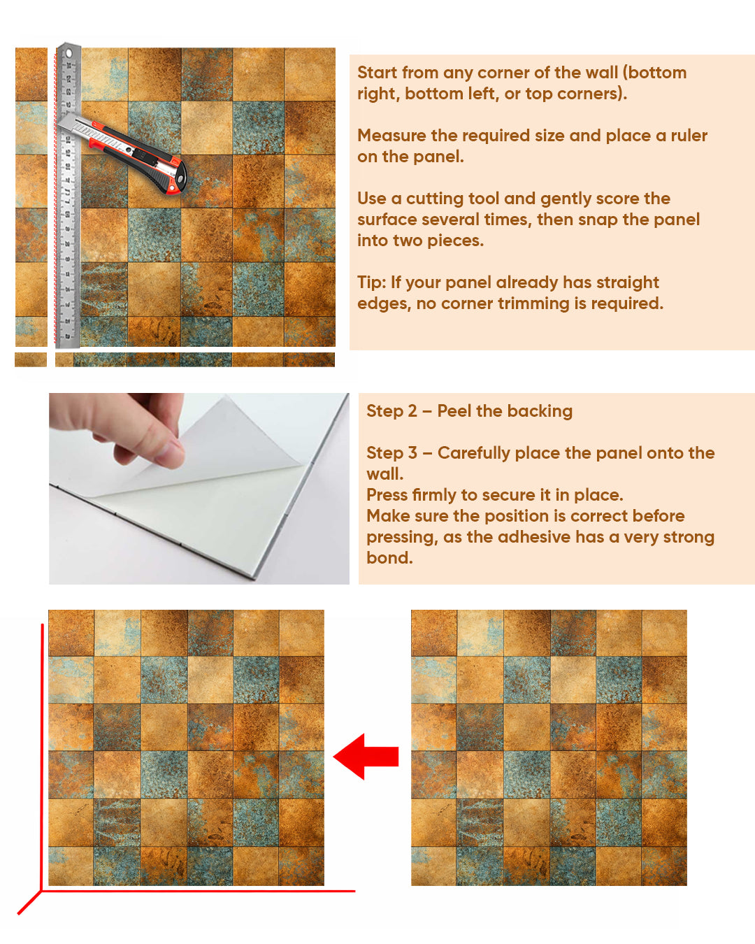 Oxide Mosaic | Self Adhesive Mosaic Tile Panel (30.5cm x 30.5cm / 12" x 12")