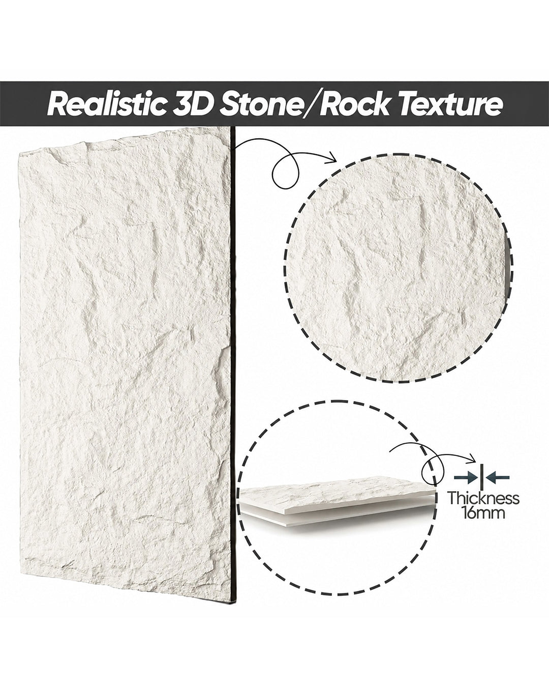 Everest Rock Stone Effect Wall Panels 120x60cm (47.2" x 23.6")