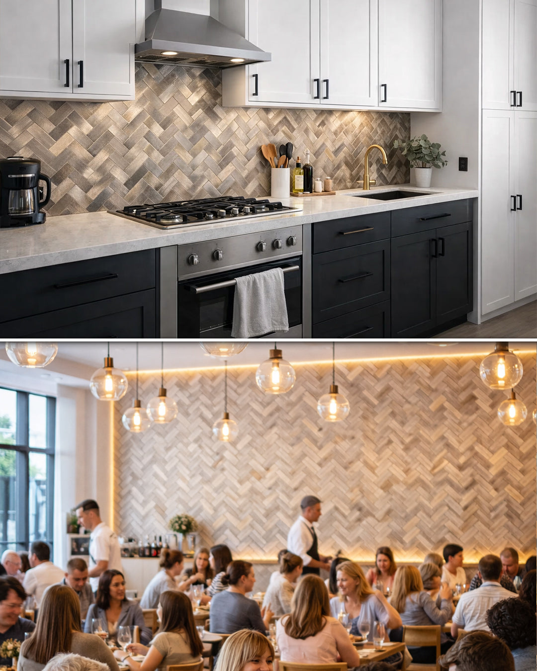 Harringborne Luxe | Peel & Stick Mosaic Tile Panel (255mm x 318mm / 10" x 12.5")
