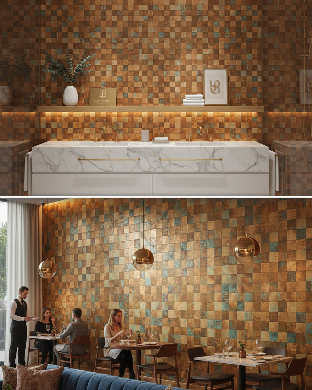 Oxide Mosaic | Self Adhesive Mosaic Tile Panel (30.5cm x 30.5cm / 12" x 12")