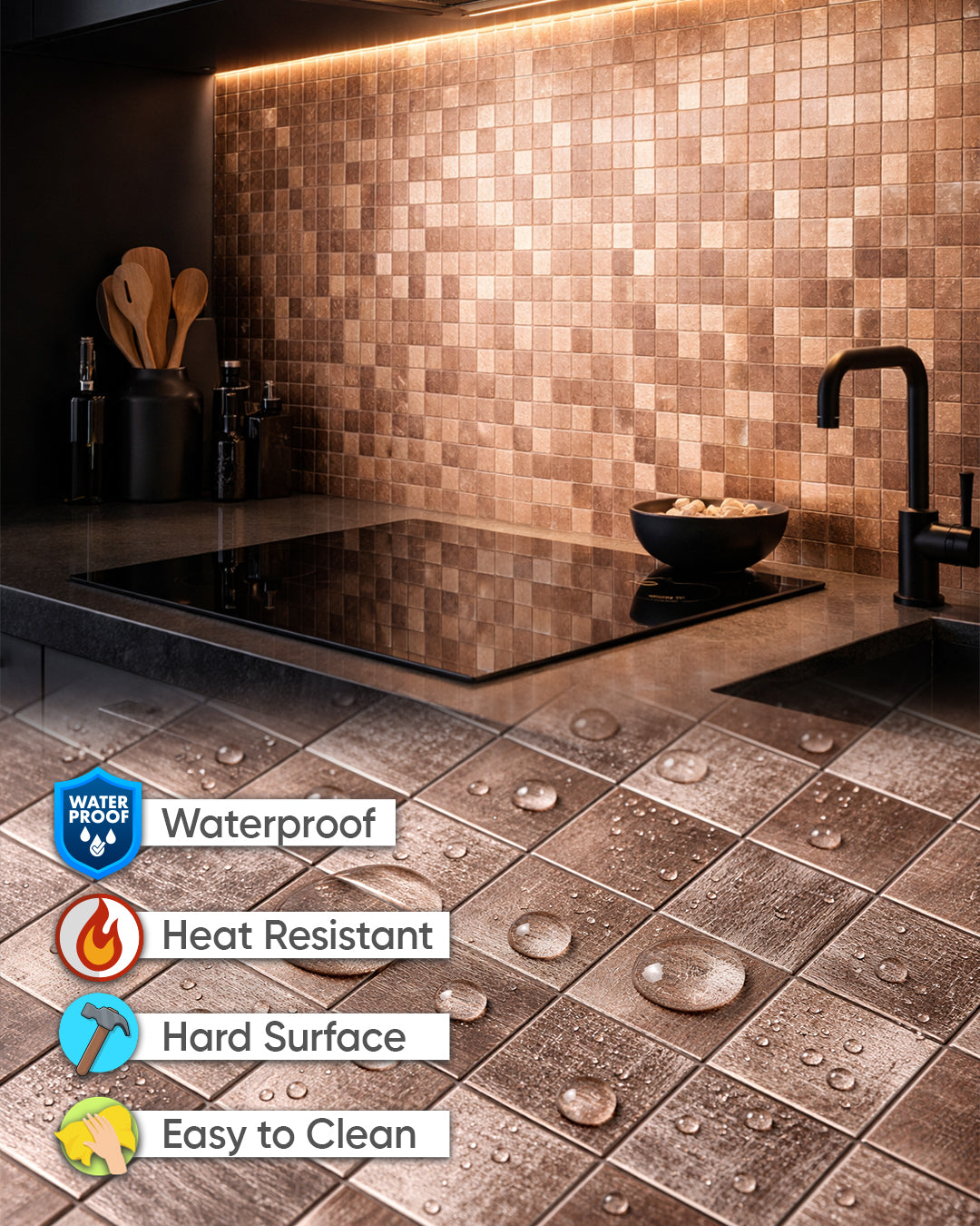 Rose Blush | Peel & Stick Mosaic Tile Panel (30 cm x 30 cm / 11.8" x 11.8")