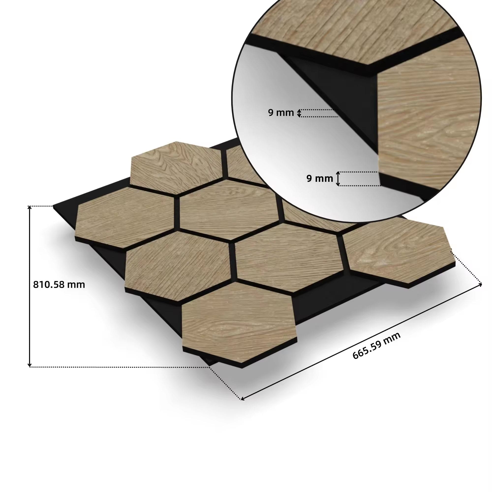 Hexagon Panels - Walnut Dream