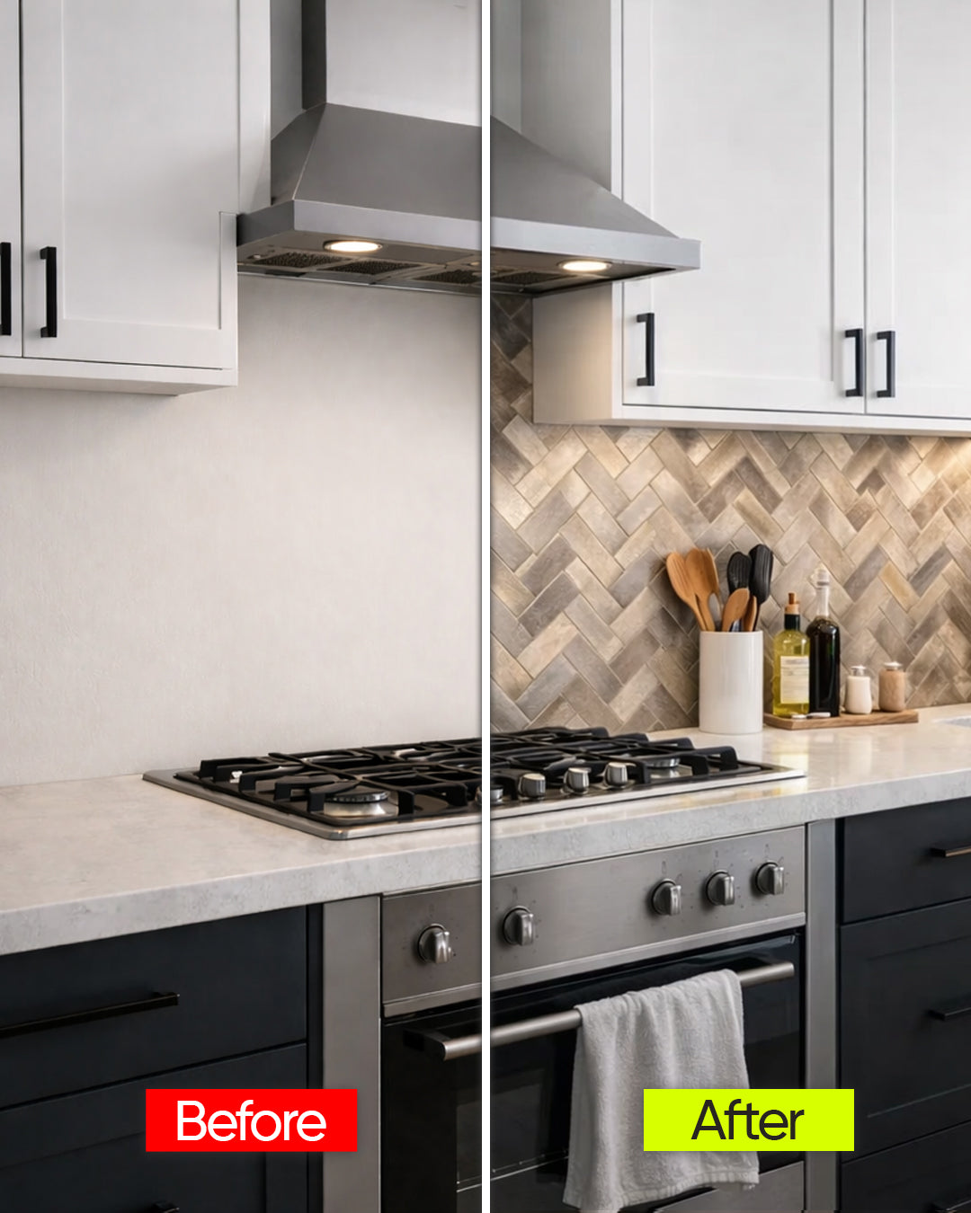 Harringborne Luxe | Peel & Stick Mosaic Tile Panel (255mm x 318mm / 10" x 12.5")