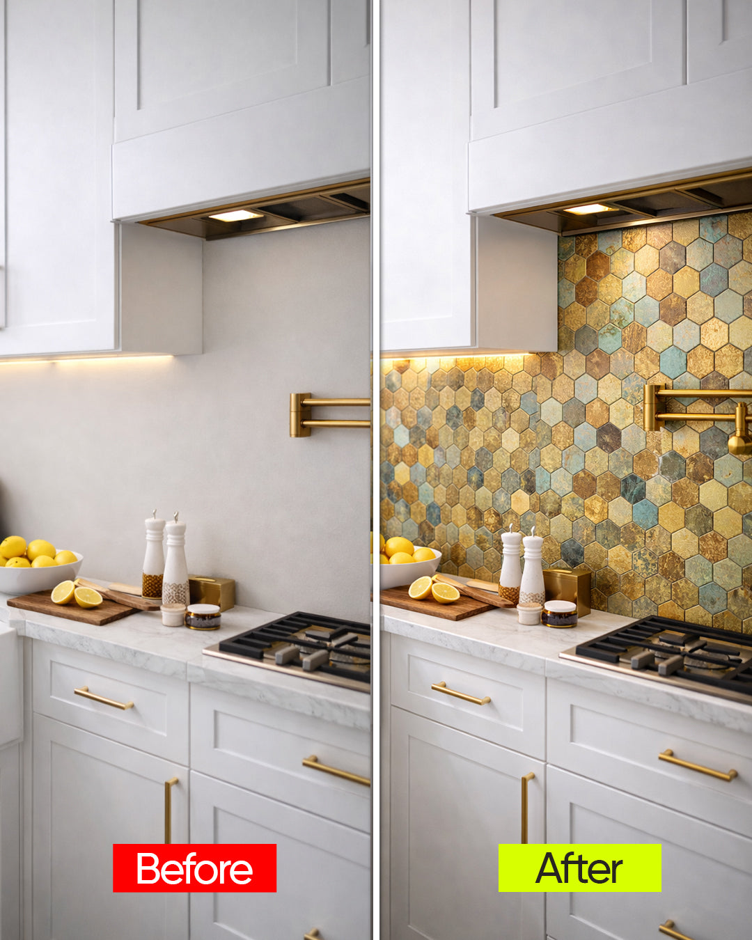 Premium Rustic | Peel & Stick Mosaic Tile Panel (288mm x 292mm / 11.3" x 11.5")