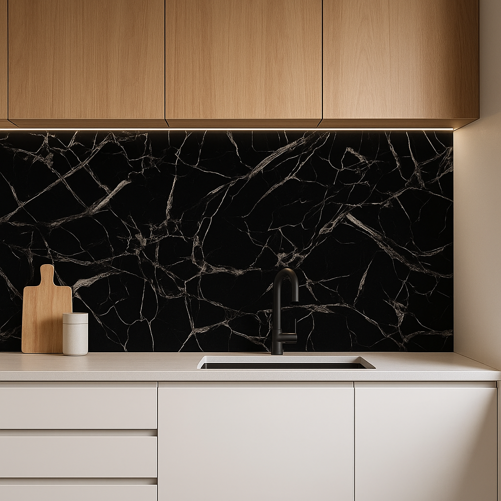 Midnight Dark – PVC Marble Effect Panel (120 x 60 cm | 3mm)