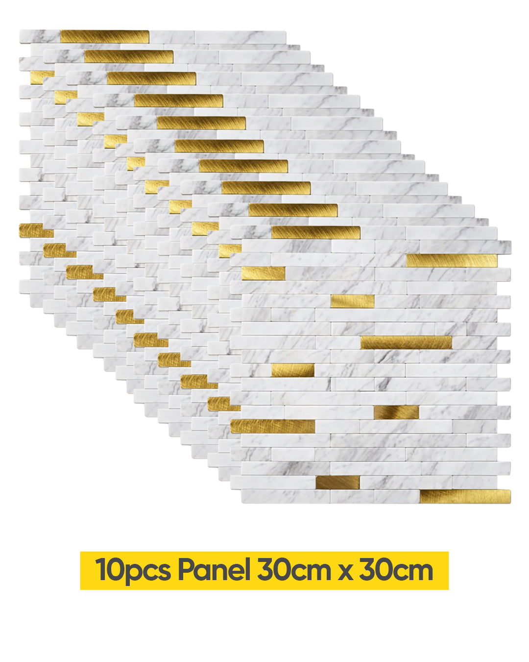 PureLux Gold | Peel & Stick Mosaic Tile Panel (292mm x 297mm / 11.5" x 11.7")