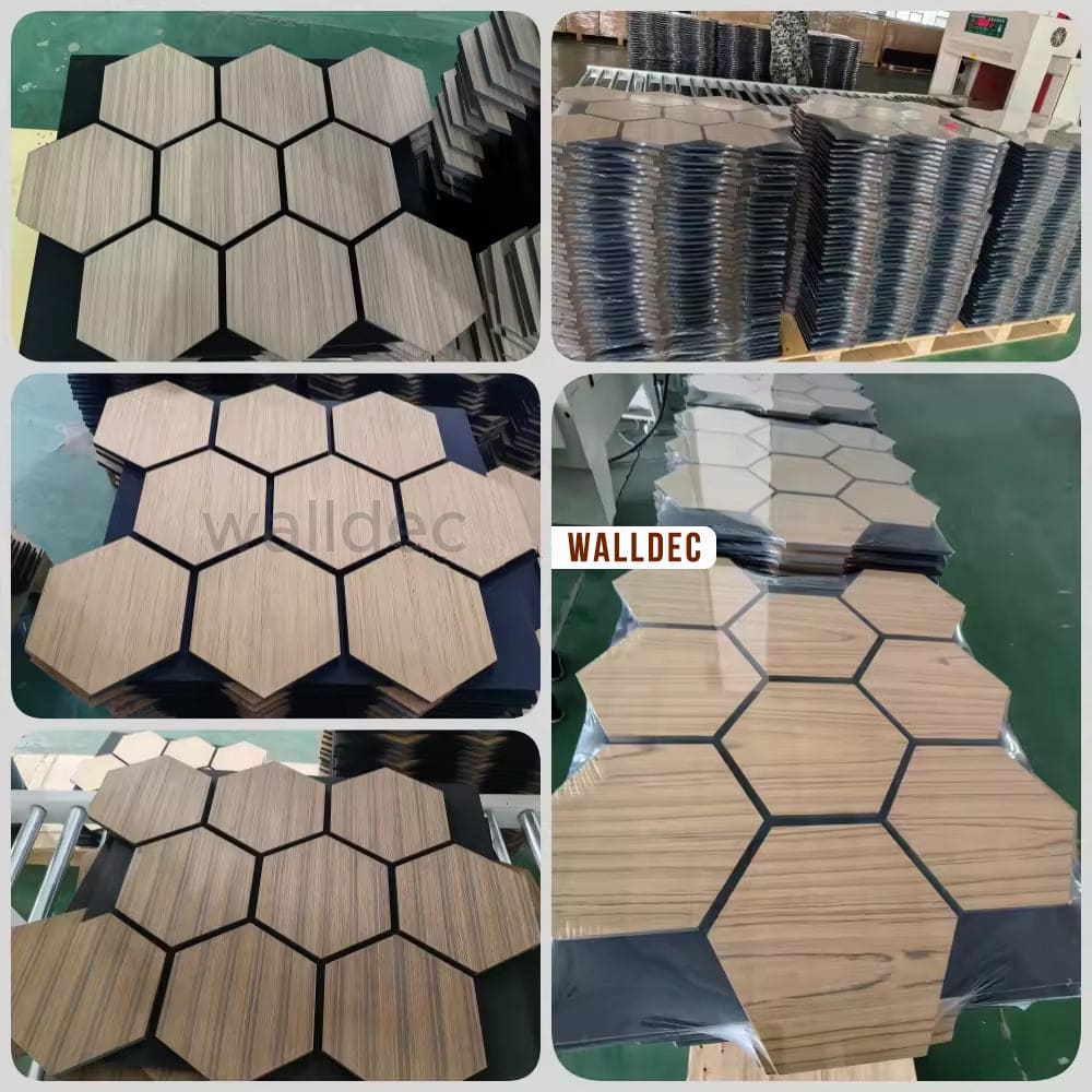 Hexagon Panels - Walnut Dream