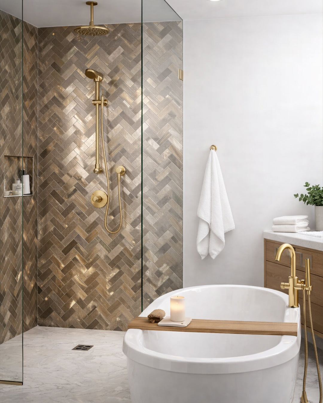 Harringborne Luxe | Peel & Stick Mosaic Tile Panel (255mm x 318mm / 10" x 12.5")