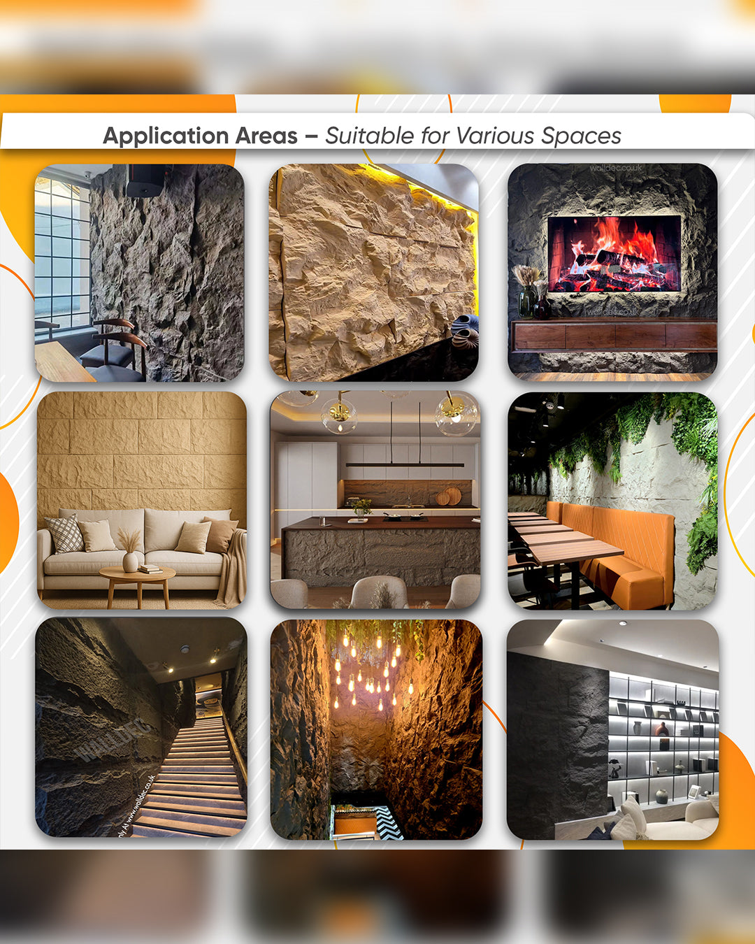 Golden Rock Stone Effect Wall Panels 120x60cm (47.24" x 23.62")