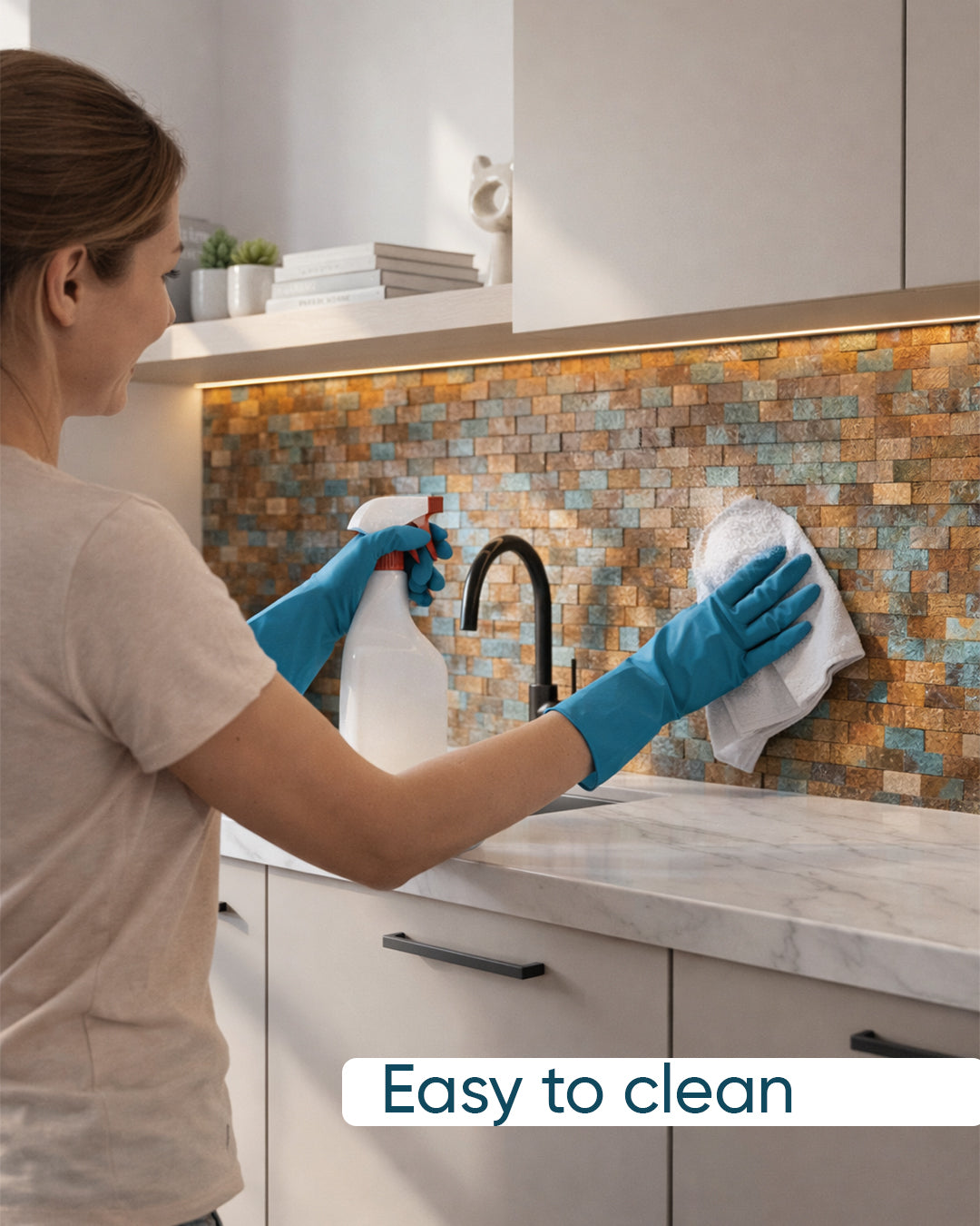 Rustic Wave | Peel & Stick Mosaic Tile Panel (300 x 298 mm / 11.8" x 11.7")