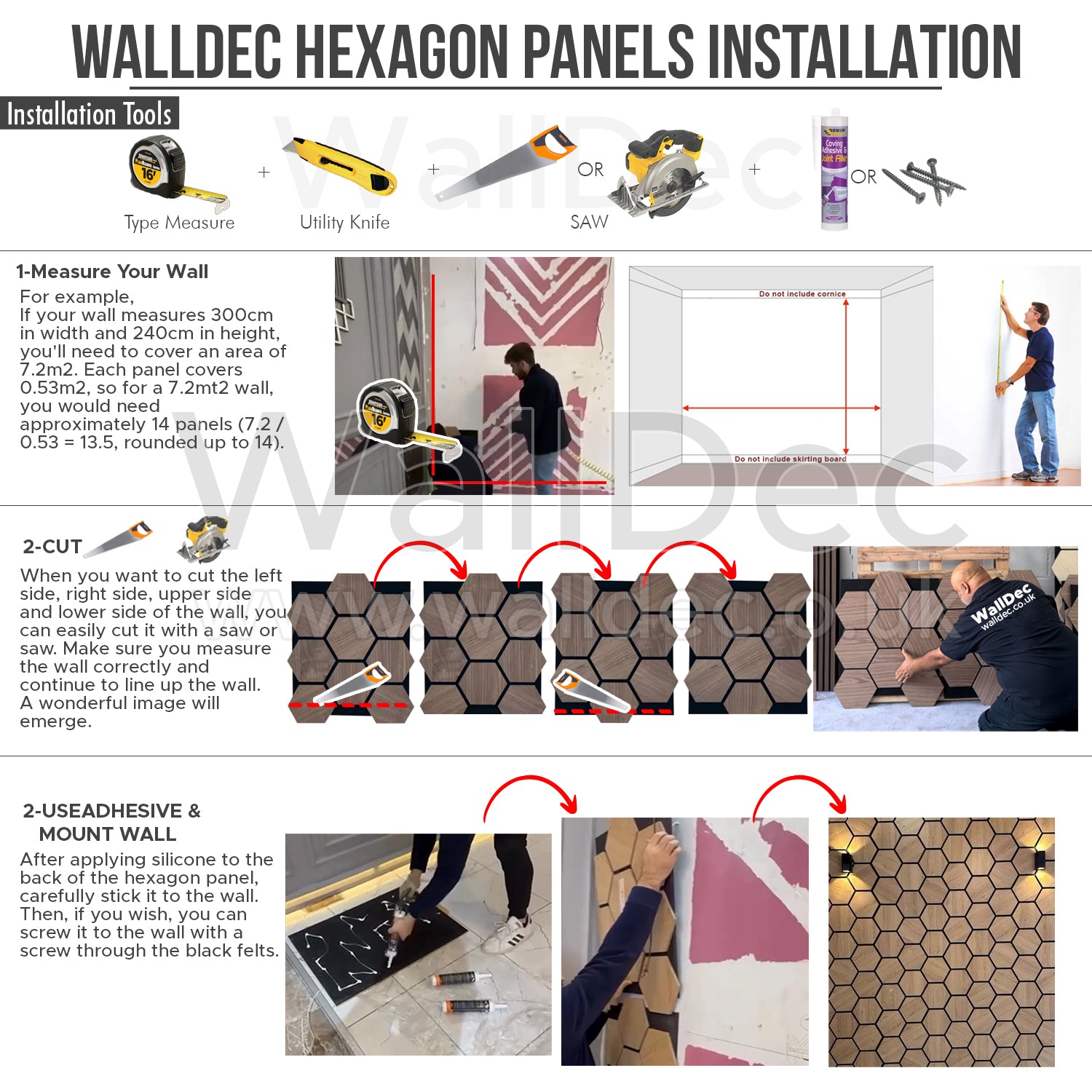 Hexagon Panels - Walnut Dream